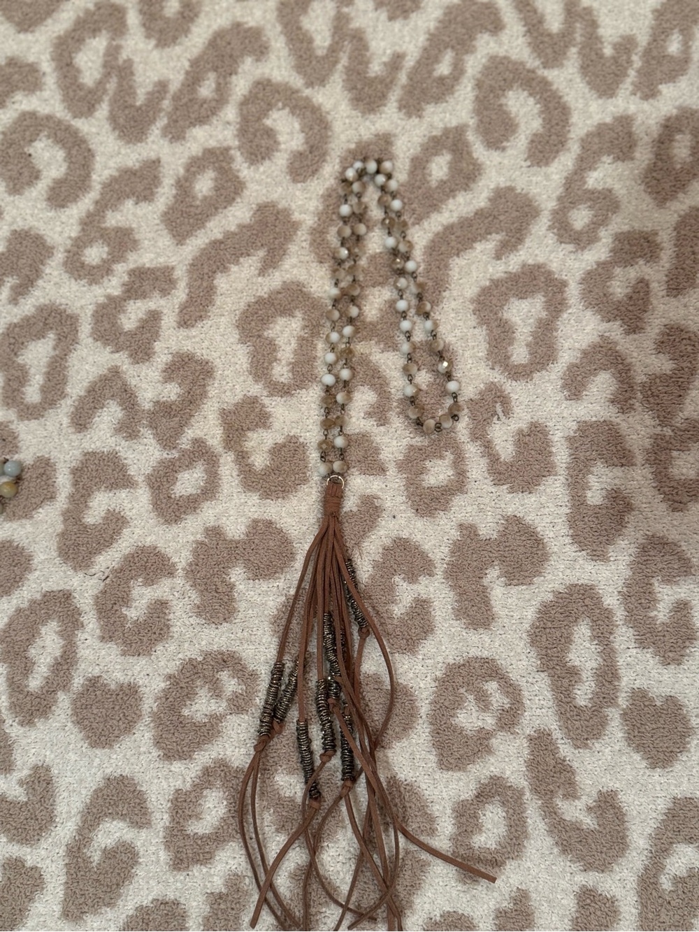 Beaded Brown Tassel Necklace - Women Jewelry